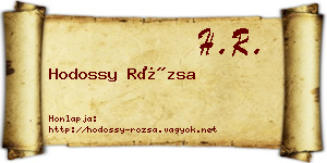 Hodossy Rózsa névjegykártya